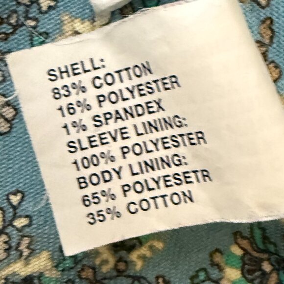 Gap StretchCorduroy Jacket Turquoise Fully Lined Button Front Elbow Patches Sz 6 - Picture 9 of 9